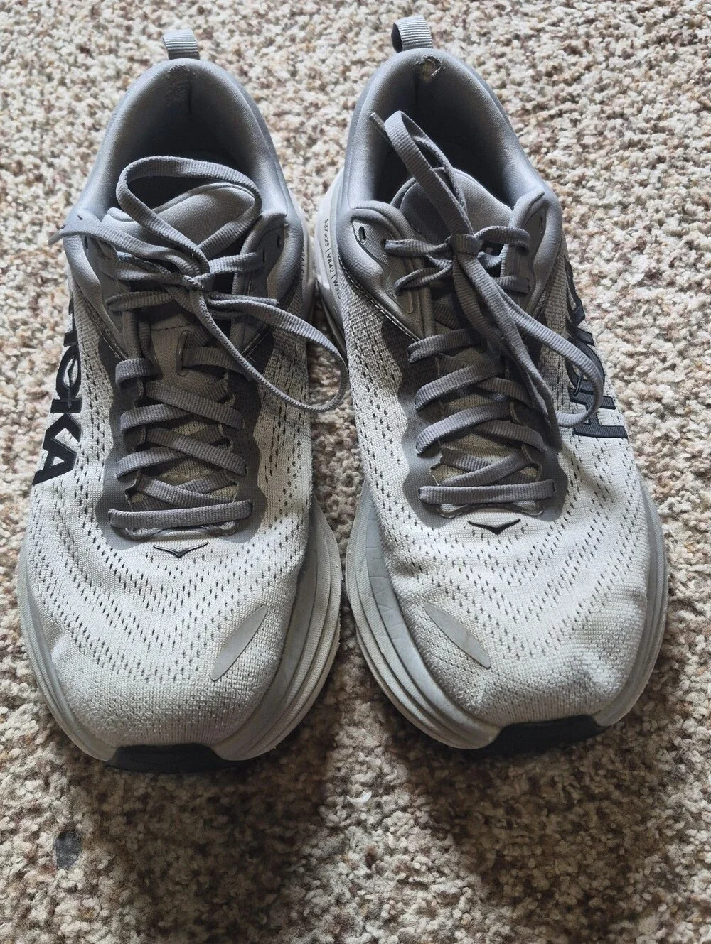 Hoka Bondi 8 Light Gray Running Shoes Size 8 1/2D